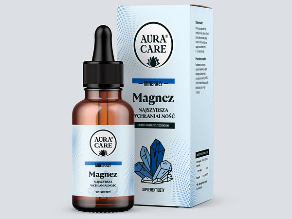 <b>Magnez w kroplach</b><br> Bioaktywna forma<br><small> Minerały Aura Care | 50 ml</small>